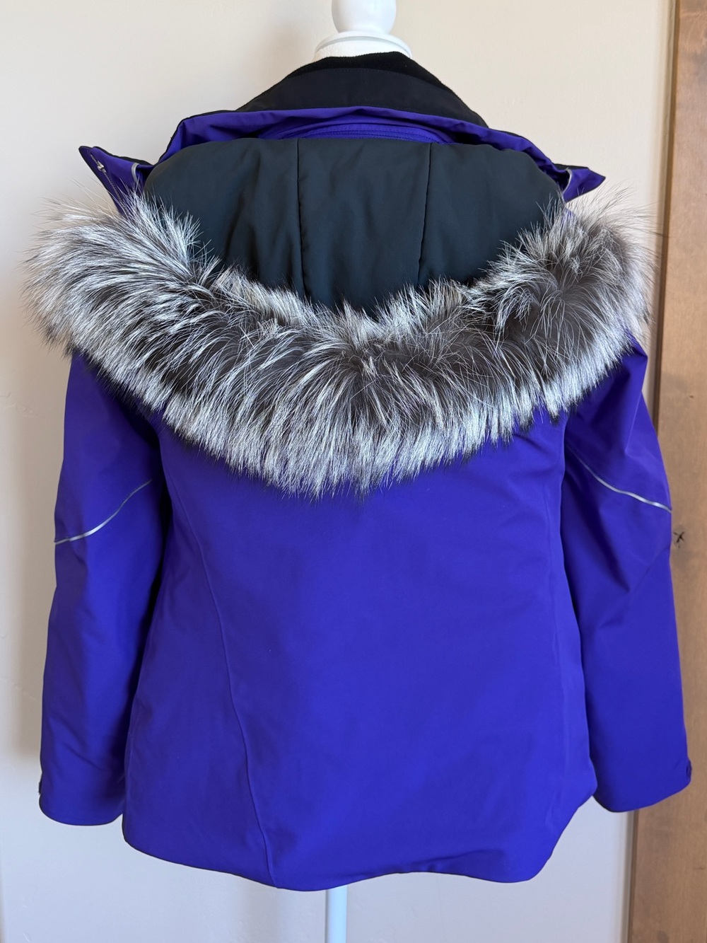 Sunice Purple Insulated Ski Jacket w/ Real Silver Fox Fur Hood | Size 8 / M - Picture 2 of 8